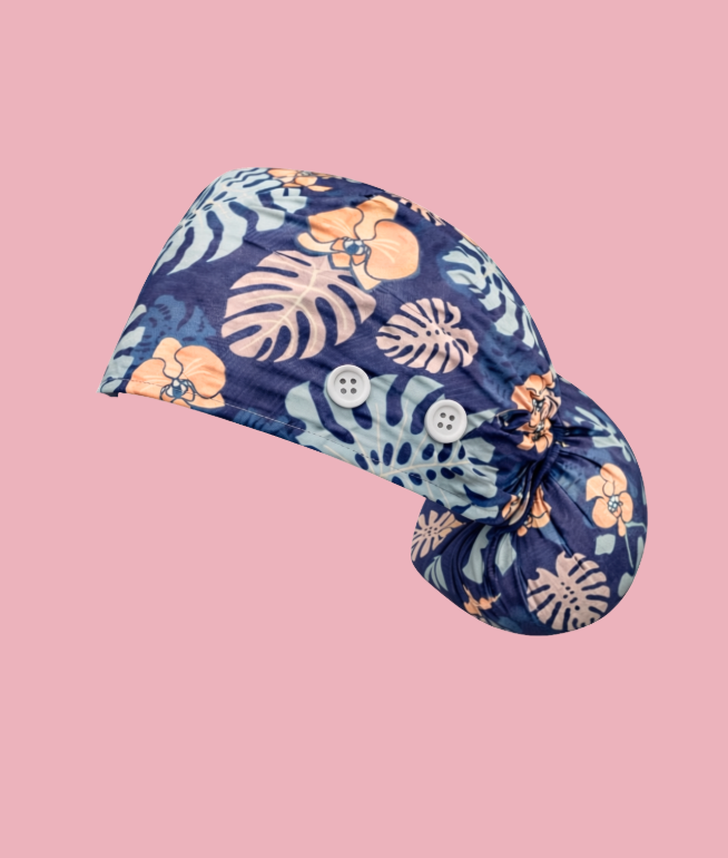 Floral Scrub Caps